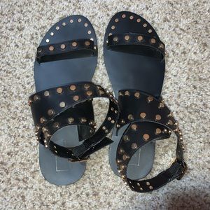 Women’s Studded faux leather black sandals